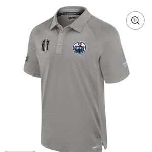FANATICS NHL Oilers 2024 Western Conference Champs Grey Men's Polo Shirt SZ 2X